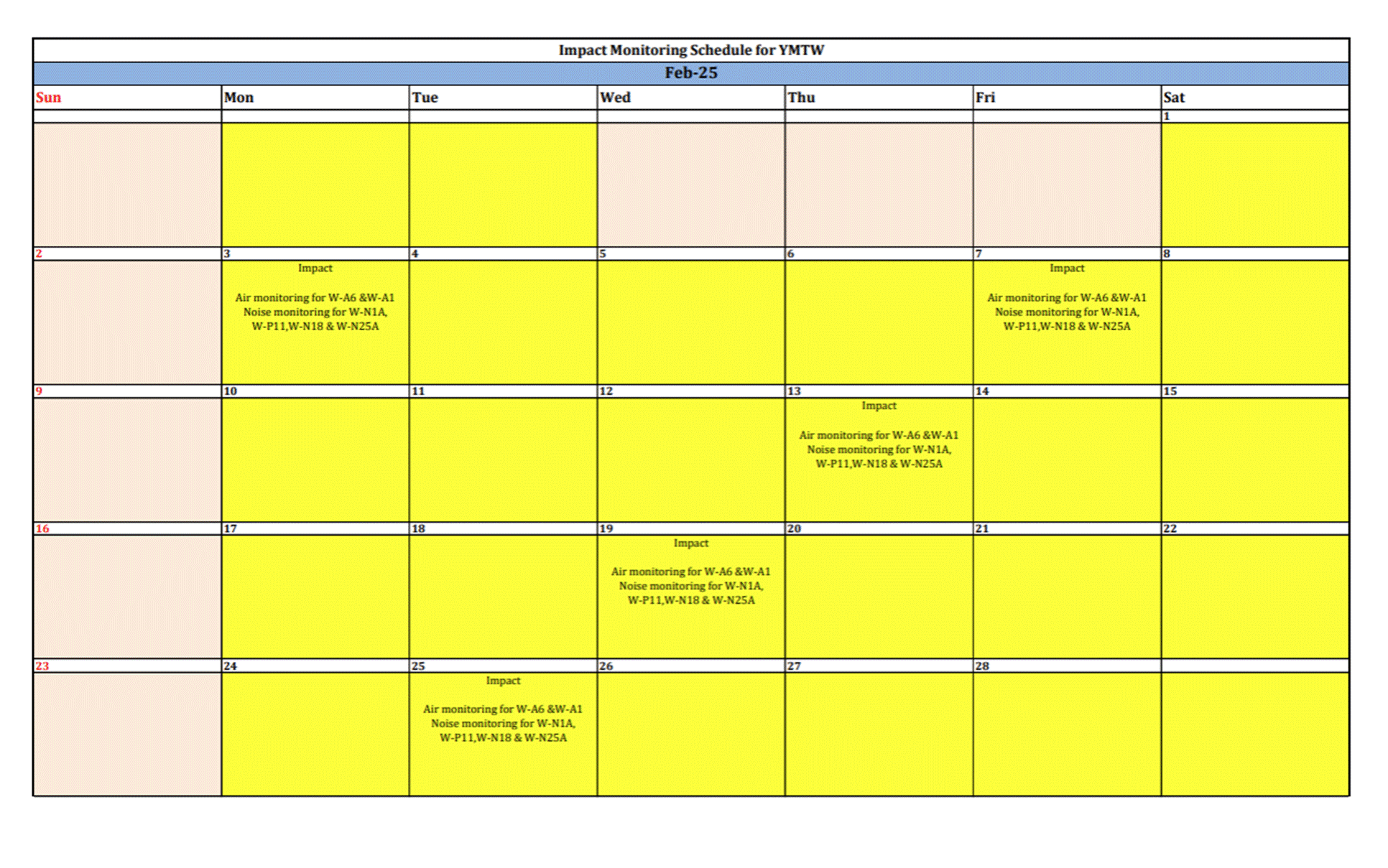 A yellow calendar with black text

AI-generated content may be incorrect.